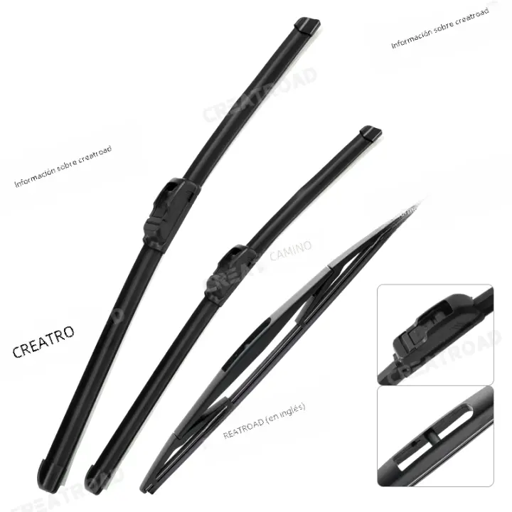 Kit De Limpiaparabrisas Delantero Y Trasero Para Mitsubishi Outlander 2 2007-2012 Plástico Semi-Rígido De Alta Calidad 24"+21"+12" - 1