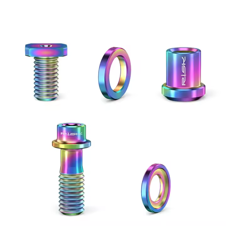 Juego De Tornillos Y Anillos Para Manillar De Bicicleta Risk Aleación De Titanio Clip Ring Fijación Para SRAM Shimano R8000 FORCE - 1