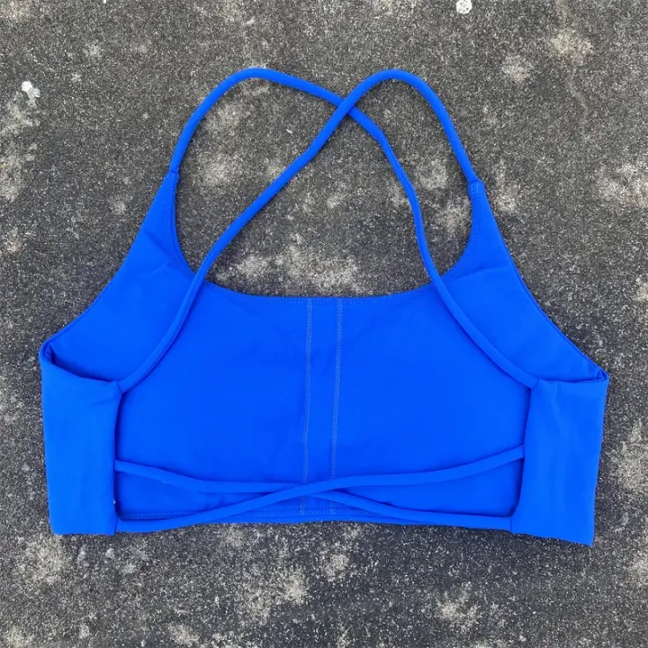 Sujetador De Yoga Para Mujer Color Sólido Suave Fitness Deportivo Con Four Strap Cross Back Y Padded Para Ejercicio En La Gimnasio - 1