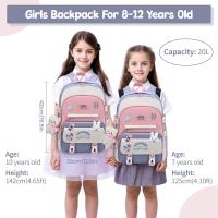 Mochila escolar para niñas, mochila para niñas de 20 L con colgante, mochila escolar de nailon Kawaii ligera e impermeable - details 0