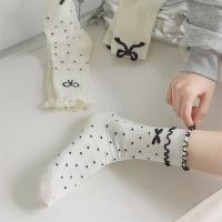 Nuevas Llegadas 2025 Calcetines De Baile Lolita Para Mujer Polka Dot 3D Con Encaje Y Volantes Transpirables 1/4 Pares Algodón Polyester Spandex - details 9