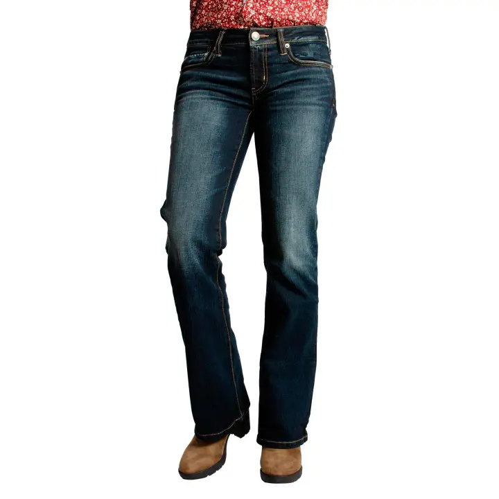 Vicyol S&D Vaqueros Campana Mujer Azul Oscuro Talle Bajo Ajustado - 1