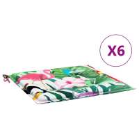 vidaXL Cojines de silla de jardín 6 uds tela 40x40x3 cm Color Gris,  Crema,  Verde y mas Cojín Decorativo de Asiento Cojines de muebles de salon - details 2