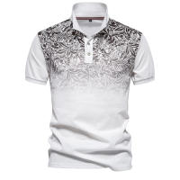 Camiseta POLO con estampado degradado de gama alta y rentable para hombre, camiseta con solapa, talla europea, 2024 - details 1