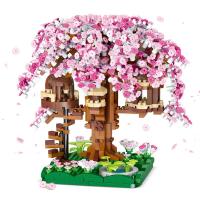 Juguete Educativo Para Niños Casa En Un Árbol De Cerezo Miniatura Bloques De Construcción Micro De Alta Calidad Con Flor De Cerezo Para Juego De Construcción - details 9