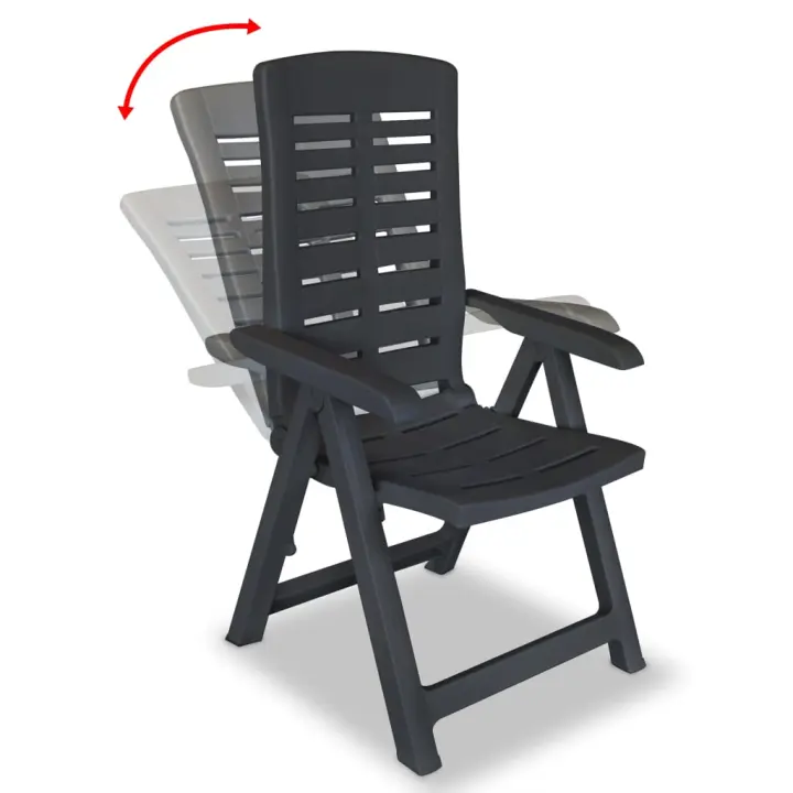 VidaXL Pack de 6 sillas de exterior Breda reclinables 108x60x61 cm - 1