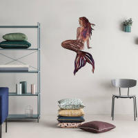 Decoración De Pared De Mermaid Arte Metálico Hecho a Mano Panel De Hierro Creativo Para Jardín Sala De Estar Decoración De Playa - details 3