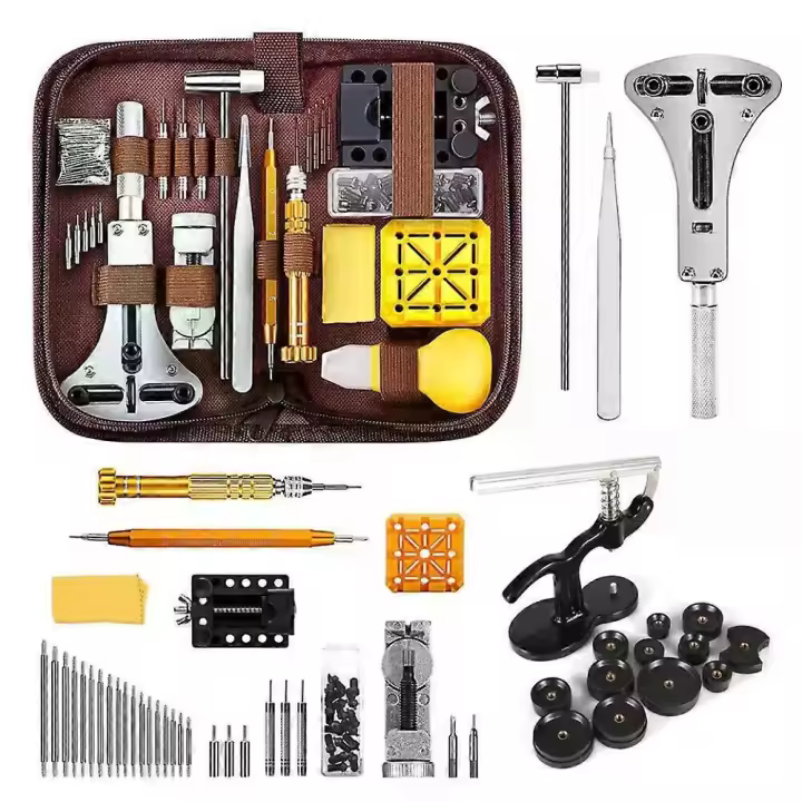 162PCS Watch Tool Set Watch Repair Press Watchmaker Tool Battery Replacement - 1