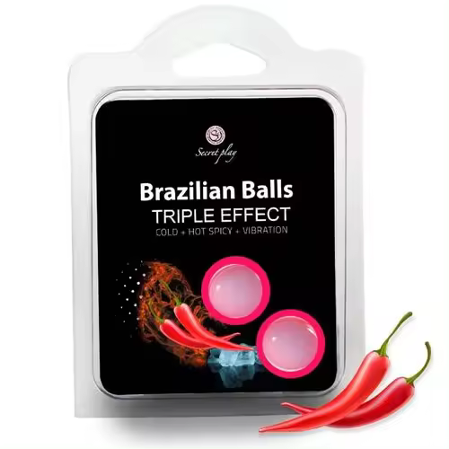 SECRET PLAY® Triple Efecto 🔥  Brazilian Balls Lubricante en Bolas 💦 Sensación Frío, Calor y Vibración - 1
