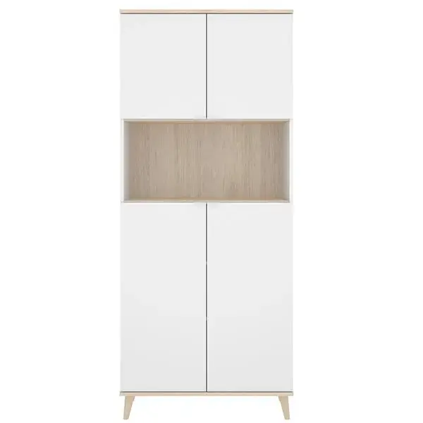 Mueble auxiliar Wok 2 compartimentos+hueco blanco/natural 189x80x40 cm - 1