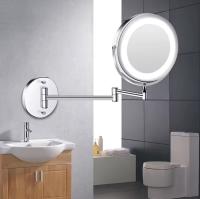 Espejo de baño de brazo plegable montado en la pared con luz LED, aumento de 10X, doble cara, atenuación táctil, Espejos de maquillaje - details 7