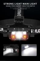 Linterna Frontal LED Potente USB Recargable 3 Modos Inducción Por Batería 18650 XHP50 Para Salidas De Noche Camping Al Aire Libre - details 6