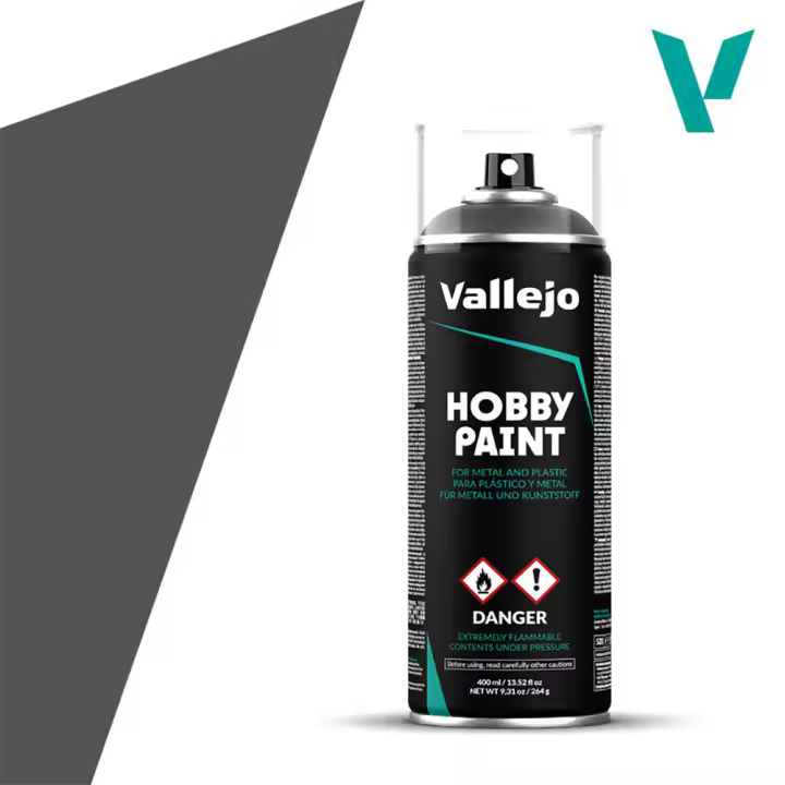 ACRYLICOS VALLEJO - SPRAY HOBBY PAINT VERDE BRONCE 400ml  ACRILICOS VALLEJO 28004 para Miniaturas de Metal, Plástico y Resina con Acabado Mate. Con anillo coloreado para identificacion del color. - 1