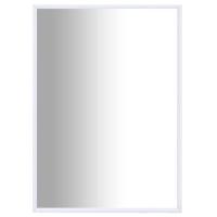 vidaXL Espejo 70x50 cm en color Blanco/Plateado | decorativo de pared para baño dormitorio recibidor moderno - details 0