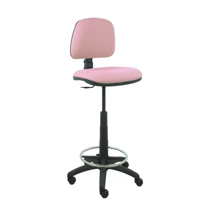 Taburete Ergonómico Regulable en Altura con Respaldo y Aro Reposapiés Cromado Piqueras Y Crespo - 1