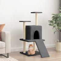 vidaXL Rascador para Gatos con Postes de Sisal Árbol Torre de Escalada Color Crema,  Gris claro,  Gris oscuro y mas - details 2