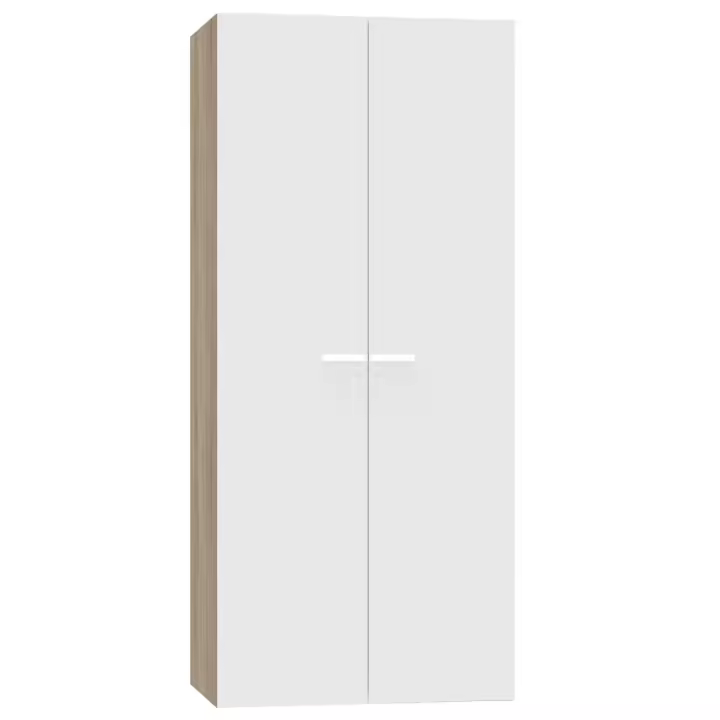 Armario con 2 Puertas Abatibles Tibet Moderno en Color Roble Cambrian y Blanco Mate 79x180 cm - 1