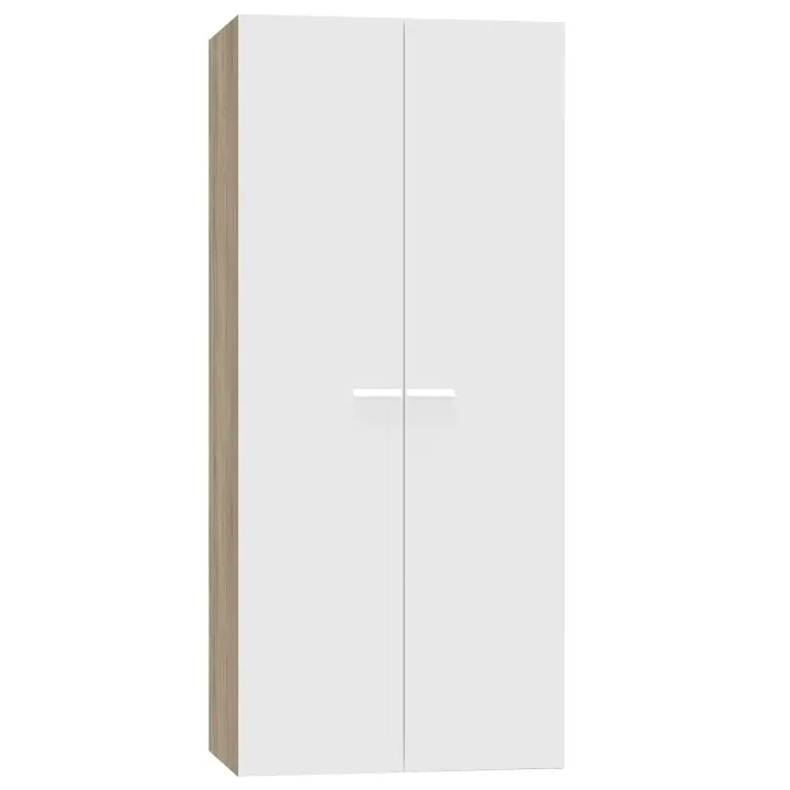 Armario con 2 Puertas Abatibles Tibet Moderno en Color Roble Cambrian y Blanco Mate 79x180 cm - 1