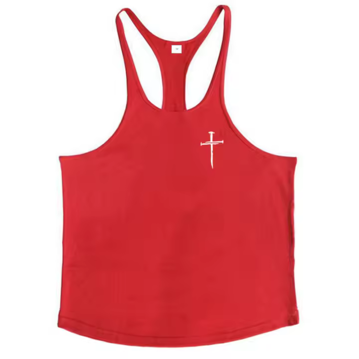Camiseta Deportiva Hombre Sin Mangas Algodón Transpirable Estampado Cruzado Para Gimnasio Y Correr Top De Entrenamiento Fitness Con Dorsal Y - 1