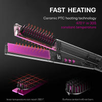 Peine Plano Eléctrico Profesional 2 En 1 Secador Y Liso Cepillo Antisalpicaduras Para Estilo De Pelo Con Temperatura Máxima De 230°C - details 2