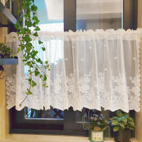 Valance De Ventana Estilo Dulce En Encaje Blanco Con Bolsa Para Percha Cortina Transparente Corta Para Decoración De Dormitorio - details 1