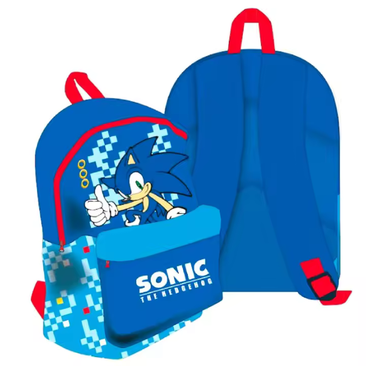 SEGA! MOCHILA ESCOLAR SONIC THE HEDGEHOG, TALLA GRANDE 40X30X15CM, SON23-003, MR POPYE PRODUCTO OFICIAL - 1