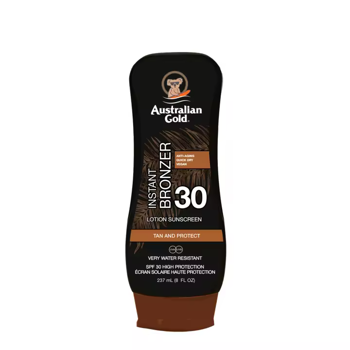 Australian Gold SPF 30 LOTION W/ BRONZER, protector solar en loción con acelerador del bronceado 237ml - 1