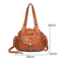 Nueva Moda Bolso De Hombro Para Mujer De Cuero Suave De Alta Calidad Marca Famosa Diseñador Bolso De Mano De Lujo Bolsos De Hombro Casual Con Decoración De Rivet - details 13
