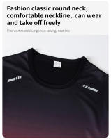 Conjunto Deportivo Para Hombres Verano 2/4 Piezas Camiseta Corta De Color Gradiente Y Shorts Elasticos Para Correr Y Fitness Estilo Casual - details 4