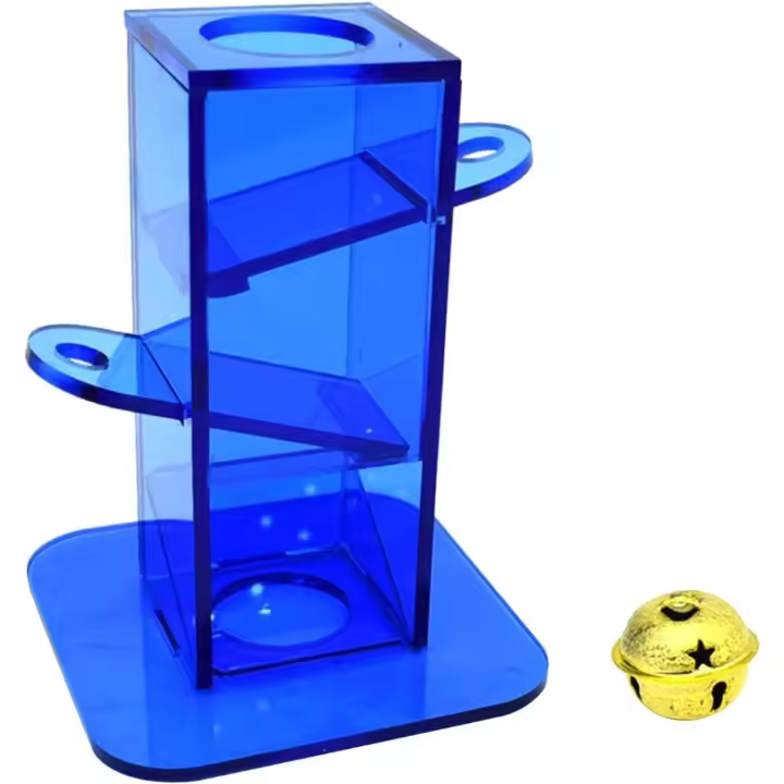 Juguete creativo para loros, para buscar comida, para entrenar la inteligencia, con caja de acrílico y metal, ideal para pájaros pequeños. - 1