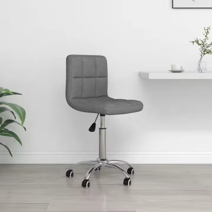 vidaXL Silla de oficina giratoria de tela en color Gris claro/Crema/Negro | cómodas modernas ergonómicas para comedor cocina salón hogar - 1