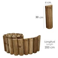 PAPILLON borde de Madera 6x30 cm, Longitud 2 Metros. valla de Madera Flexible, Rollborder con Madera tratada, Delimitador de Jardin. - details 1