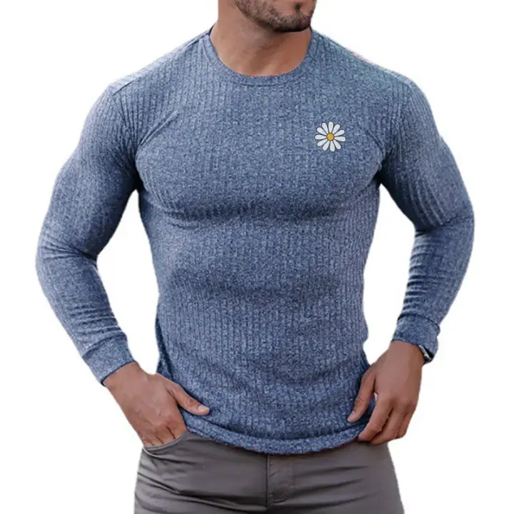Camiseta de Jersey de Moda para Hombres Cuello Redondo Casual Pato de Punto con Estampado - 1
