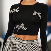 Conjunto De Vestido Y Mini Falda Cutenova 2024 Nueva Colección Con Lazo En La Cintura Y Estampado De Cuadros Para Mujer Joven Estilo Dulce Y Sobrio - details 19