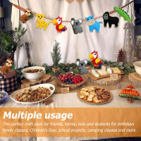 Kit De Artesanía Y Costura Para Niños 14 Piezas Animales Del Árbol De Navidad DIY Set De Peluches De Lana Estampado De Animal Para Principiantes - details 3