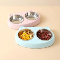 Macaron Juego De Alimentos Para Mascotas Plástico Doble Tazón Para Gatos Y Perros Alimentador De Alimentos Y Agua Accesorios Para Mascotas - details 2