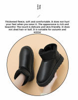Botas De Invierno Para Hombres Y Mujeres Impermeables De Cuero Con Peluche Caliente Suela De Goma Botas De Nieve De Media Pantorrilla Casual Tallas Grandes - details 1