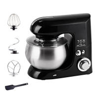 Batidora de pie de 1300 W - Tazón de 5 L - 6 velocidades - Acero inoxidable - Negra - Batidora de pan multifunción para cocina - details 0