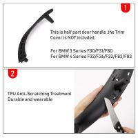 Negro trasero Izquierdo/Derecho Coche interior Puerta Manija TRIM pull grab panel Manija para-BMW Serie 3 4 F30 F80 - details 0