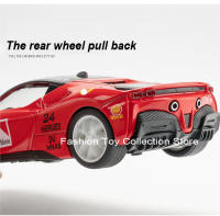 Modelo De Coche De Escala 1:32 Ferrari SF90 En Aleación Con Sonido Y Luz Vehículo De Retroceso Para Juguete Decorativo De Niños - details 9