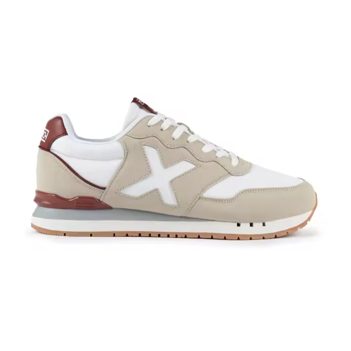 Zapatillas Munich Dash 252 - Blanco, Beige y Burdeos - Calzado deportivo cómodo y elegante para hombres y mujeres de la reconocida marca Munich. - 1