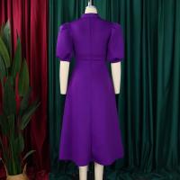 Vestido Elegante De Fiesta Para Mujer 2024 Con Cuello Con Lazo Manga Corta Cintura Alta A-Line Plisado Hasta El Tobillo Vestido De Cumpleaños - details 32