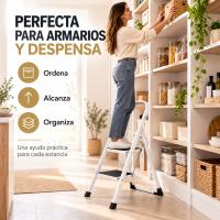 Escalera Plegable de Acero de 2 Peldaños Maxell Power, Carga Máxima 150 kg, Pasamanos y Patas Antideslizantes, Plegado Compacto de 4,5 cm, para Cocina, Hogar, Armarios, Despensa y Limpieza en el Hogar - details 5
