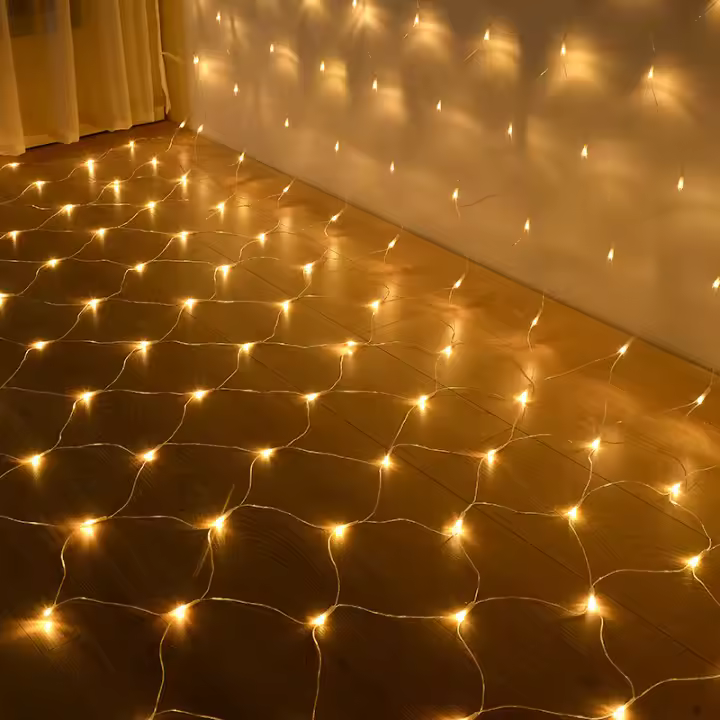 Guirnalda LED De Navidad 1.5x1.5M 2x3M Luces De Red De Jardín Para Fiestas Casuales Y Bodas Decoración De Puertas Y Ventanas - 1