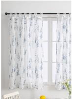 Cortina de cocina estampada con hoja de cesamo azul ,130x145cm. - details 0