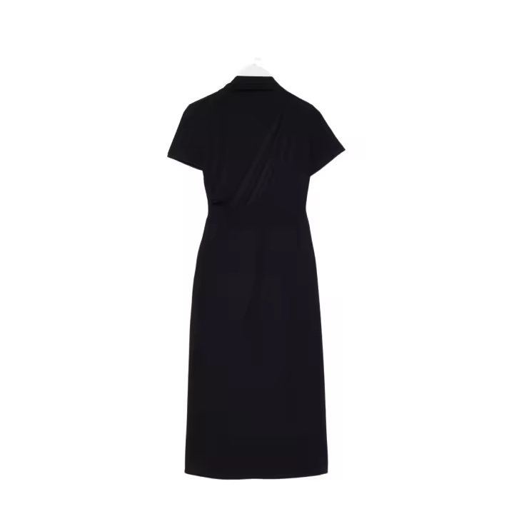 Trendyol Black Body-Fitting Knitted Fabric Mixed Midi Woven Dress Twoss25El00136 - 1