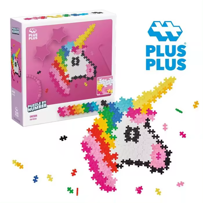 LUDILO PUZZLE PLUS-PLUS BY NUMBER: UNICORNIO 250 PIEZAS PLUS PLUS 16x4x16 Cms. - 1