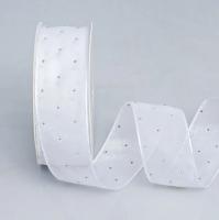 Cinta De Satén De Seda Con Puntos Plateados 20 Yardas 4CM Para Embalaje De Flores Regalos Caja De Regalo Decoración De Boda Navidad Fiesta DIY - details 5