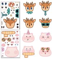 Juego De Rompecabezas DIY Para Niños 32 Hojas De Pegatinas Divertidas Con 16 Caras De Animales Juguetes Educativos Para Niños Y Niñas Regalos - details 0