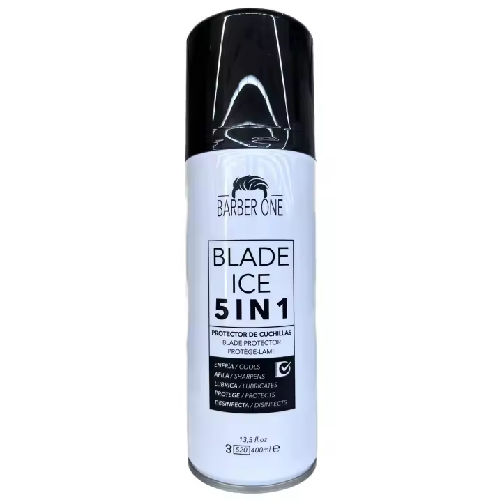 BARBERONE - UFAES BLADE ICE CLEANER 5 EN 1 SPRAY CUCHILLAS (ENFRÍA, LUBRICA PROTEGE, DESINFECTA Y PROLONGA EL AFILADO)  400ML - 1